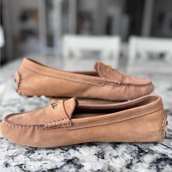 Coach Nicola Suede Driving Loafers Tan - Picture 2 of 9